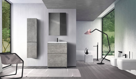 Тумба под умывальник Belux Сидней-Женева напольная 60-02, бетон Чикаго светло-серый