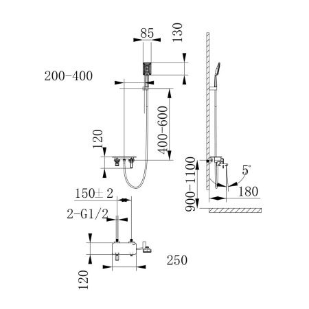 Смеситель Lemark Mista LM6414WG для ванны