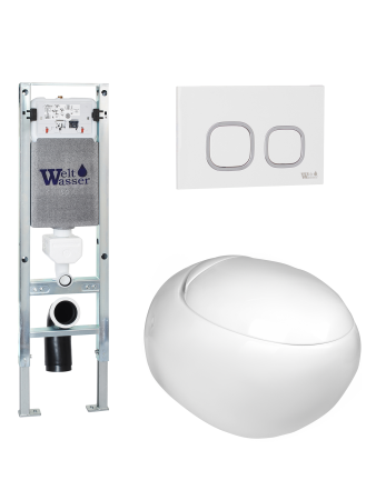 Комплект инсталляции с унитазом Weltwasser AMBERG 350 ST + JECKENBACH 004 GL-WT + AMBERG RD-WT