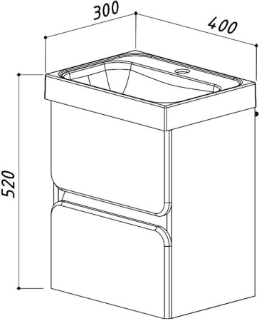 Тумба под умывальник Belux Париж НП 40-02 Орех Карини натуральный