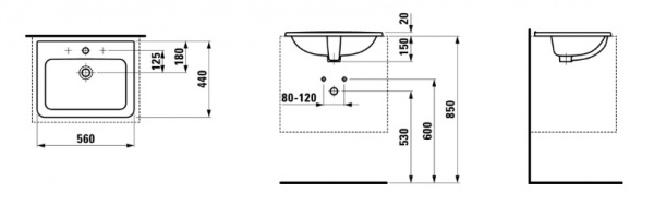 Умывальник Laufen Pro A 8139614001041 56x44