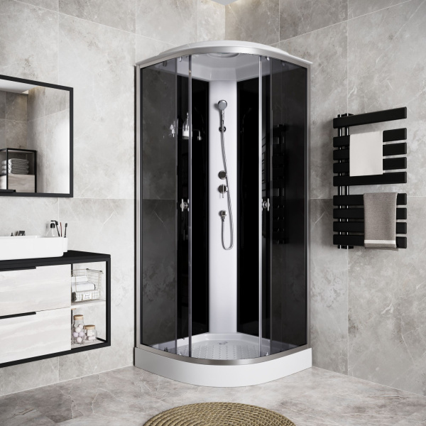 Душевая кабина Niagara Eco E100/13/TN (100х100х215) низкий поддон(13см),стекло тонированное,3 места