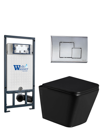 Комплект инсталляции с унитазом Weltwasser MARBERG 507 + GELBACH 043 GL-BL + MAR 507 SE CR