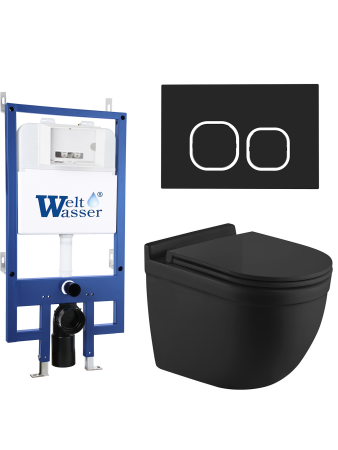 Комплект инсталляции с унитазом Weltwasser BAMBERG 545 + HEIMBACH 043 MT-BL + BAMBERG BL