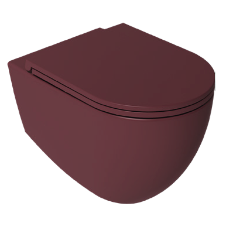 Унитаз ISVEA Infinity подвесной 365*530*400 бордовый матовый 10NF02001SV-2R