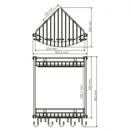 Полка металлическая двойная WasserKRAFT K-1222