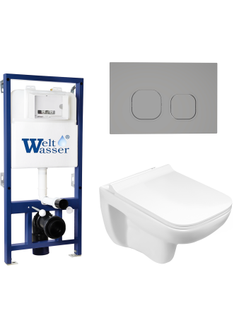Комплект инсталляции с унитазом Weltwasser BAMBERG 525 + KEHLBACH 004 GL-WT + BAMBERG CR