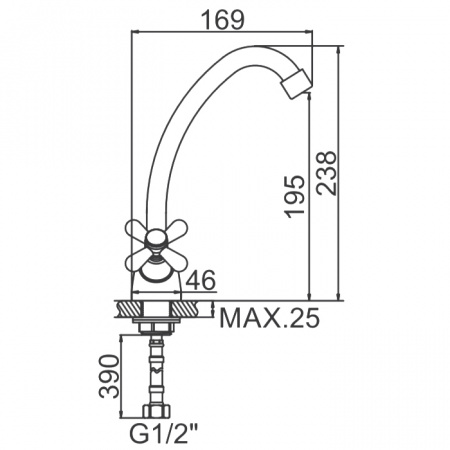 Смеситель для мойки Ledeme H18 L4118-2