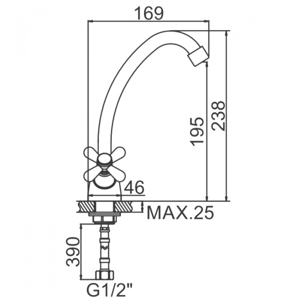 Смеситель для мойки Ledeme H18 L4118-2