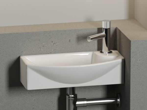 Умывальник подвесной прямоугольный  с крепежом Ceramicanova Element 455*220*130мм, Белый, CN6038L