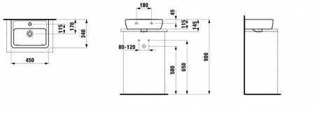 Умывальник Laufen Pro A 8119524001041 45x34x17