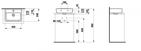 Умывальник Laufen Pro A 8119520001091 45x34x17