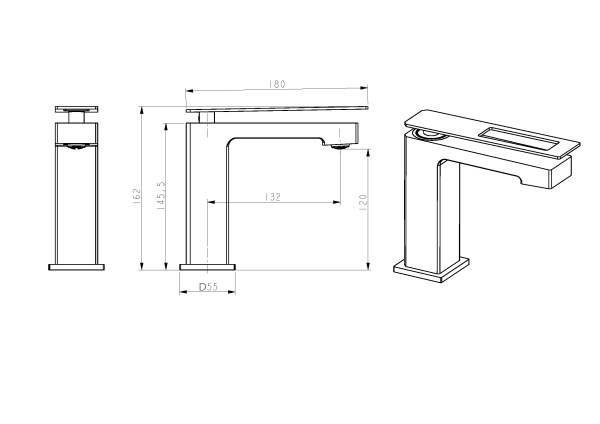 Смеситель для умывальника Boheme Q 141-BR Black Red