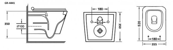 Унитаз подвесной Grossman GR-4441S безободковый с крышкой duroplast, soft-close, белый