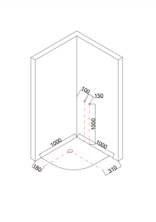Душевая кабина Taliente TA-100CB 100х100 четверть круга