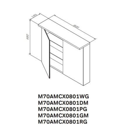 Зеркальный шкаф AM.PM Spirit 2.0 M70AMCX0801WG с подсветкой 80 см, белый глянец