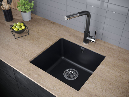 Смеситель для кухни Paulmark KASSEL Ka214311-418(BLM), чёрный металлик