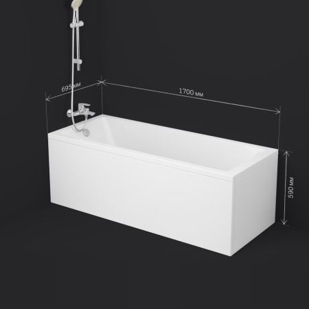W93A-170-070W-A Gem Ванна акриловая AM.PM 170x70 см