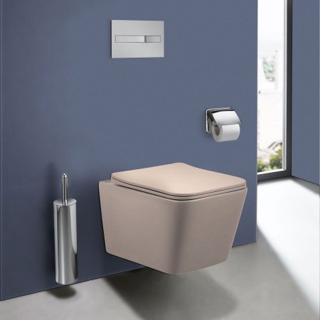 Унитаз подвесной Vincea Q-Line VT1-12MC безободковый, цвет капучино мат., ультратонкое soft close сиденье