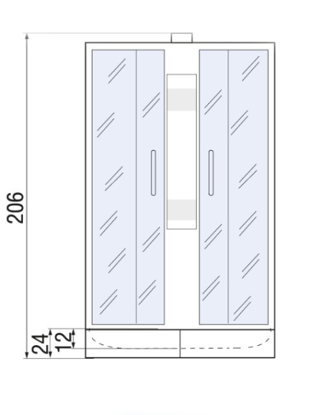 Душевая кабина River NARA Б/К 80/24 MT 800х800х2060мм