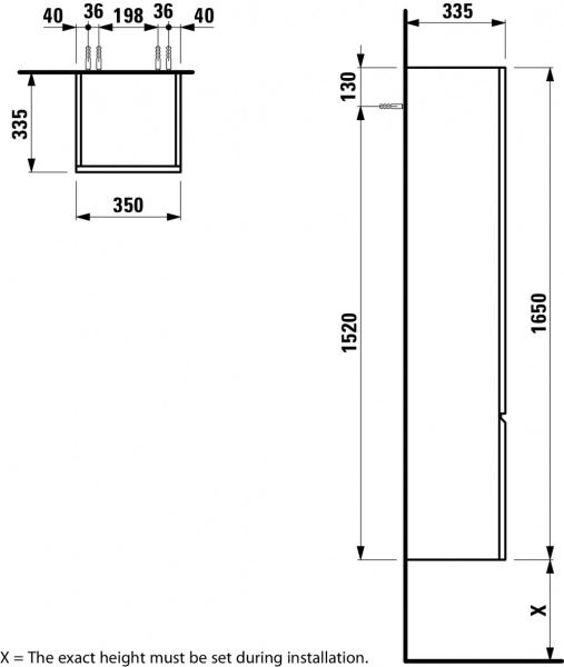 Шкаф-пенал Laufen Pro S 4831220954801 35x33.5x165