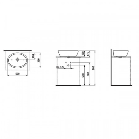 Раковина накладная Laufen 8129640001091