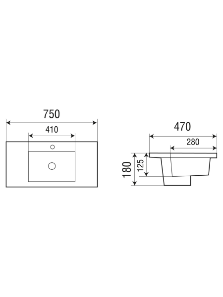 Раковина врезная WeltWasser WW SK DEILBACH 7505-75