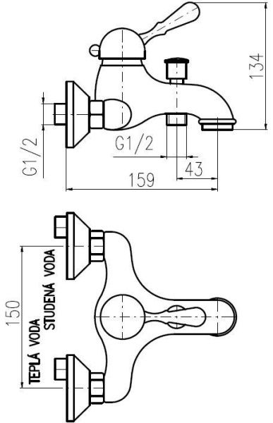 Смеситель для ванны RAV Slezak Labe L054.5SM