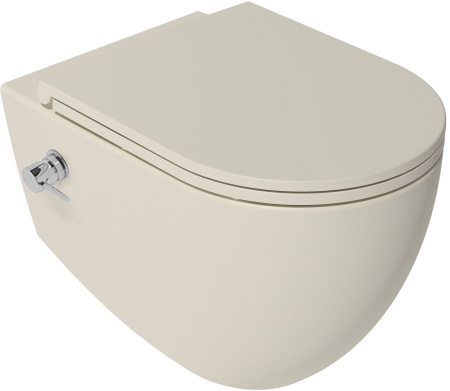 Унитаз подвесной безободковый ISVEA Infinity с функцией биде слоновая кость матовый 10NFS1005I-2K