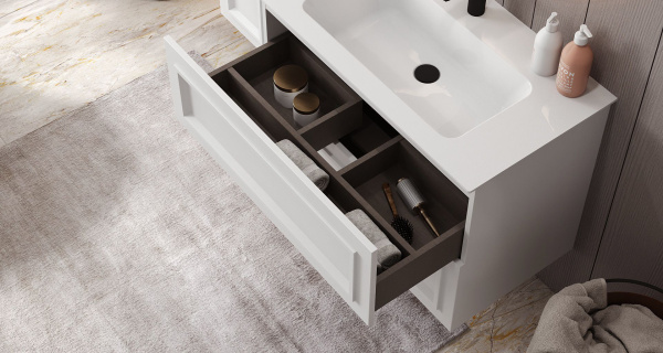 Тумба под умывальник Belux подвесная София 85-02 Белый глянцевый