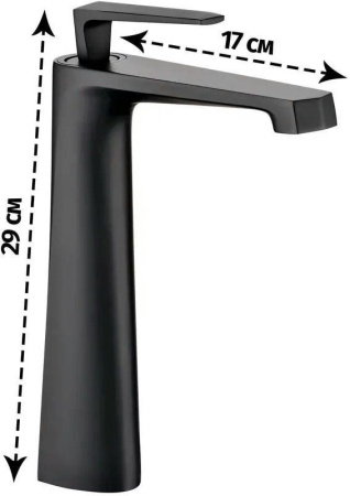 Cмеситель для раковины Высокий Grocenberg GB3025 Черный матовый