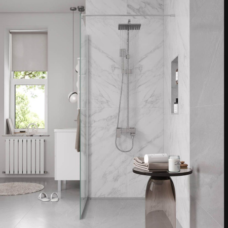 Душевая перегородка, ограждение Reflexion RX200100CCR-17 Walk in 200x100см, прозрачное закаленное стекло 8мм, хромированный профиль