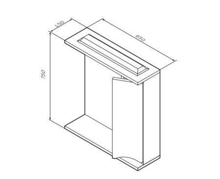 Зеркальный шкаф AM.PM Like M80MPR0651WG с подсветкой 65 см, правый, белый глянец