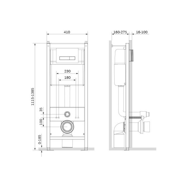 Инсталляция для подвесного унитаза AM.PM Start I012703.0251 с клавишей