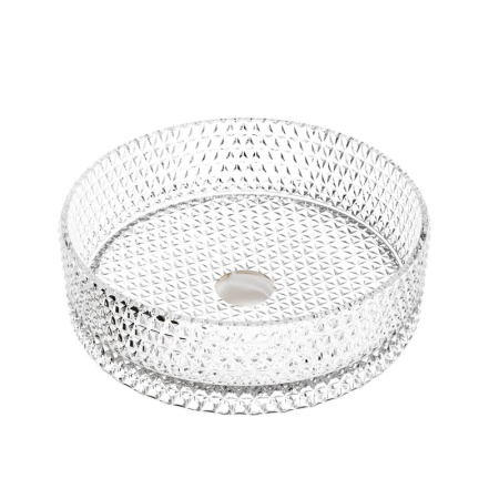 Умывальник чаша накладная круглая Ceramicanova Cristal 360*360*112мм, прозрачная, CN6062