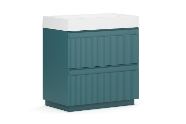 Тумба под умывальник Belux Базель напольный 80-02, Голубой Малахит матовый