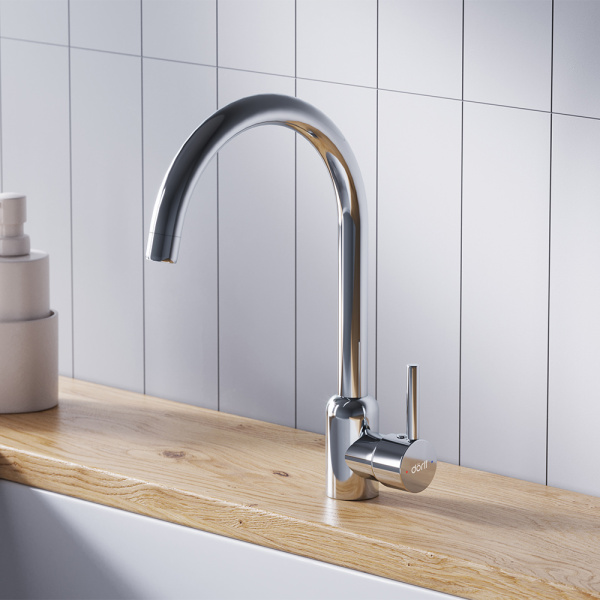 D3007000 Logic Кухонный смеситель Dorff поворотный, хром