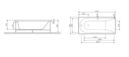 Каркас для ванны AM.PM Spirit W72A-170-070W-R2 170х70 см