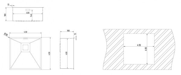 Кухонная мойка ТЕКА SQUARE 400.400 40170120