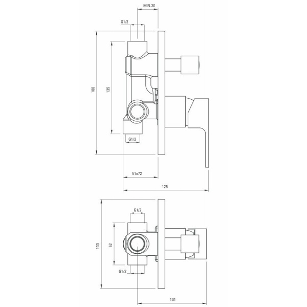 Смеситель для душа Deante Azalia BDA 044P