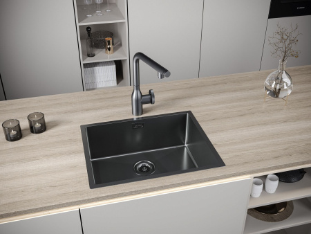 Мойка Paulmark NEXT 54 UNI PM215444-GM 440х540х200 мм, нержавеющая сталь, вороненая сталь