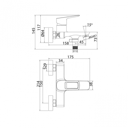 Смеситель для ванны IDDIS Spin SPISB02i02WA