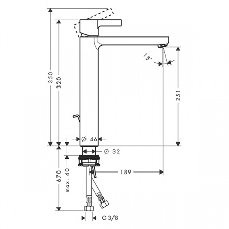 Смеситель для умывальника Hansgrohe Metris S 31022000