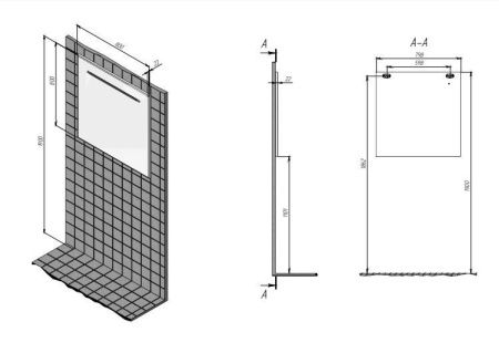 Зеркало BRIZ Сити 80*80 с подсветкой 232 01-10080-00 00 БЕЛ