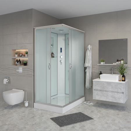 Душевая кабина Niagara Classic NG-2510-14RBKTG (120х80х210) высокий поддон(40см),стекло тонированное