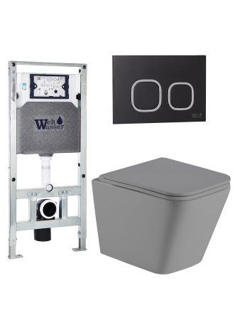 Комплект инсталляции с унитазом Weltwasser AMBERG 506 ST + GELBACH 041 MT-GR + AMBERG RD-BL