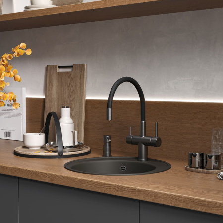 Кухонная мойка Reflection Arena RF0148BL, черный