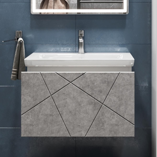 Тумба под раковину подвесная VIGO Geometry 033 бетон, 60 см