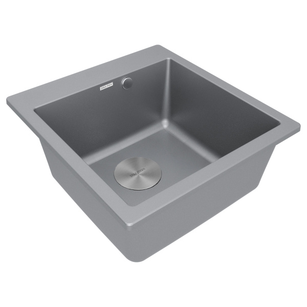 Мойка Paulmark KANTE 50 PM105152-GRM 520х510х200 мм, IT-GRANIT, серый металлик