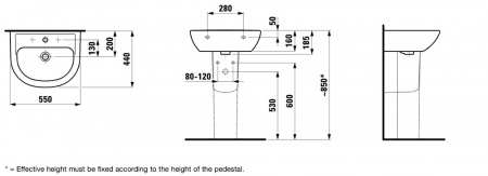 Умывальник Laufen Pro B 8109510001041 55x44x16